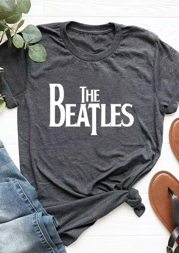 

The Beatles O-Neck T-Shirt Tee - Dark Grey, 504398