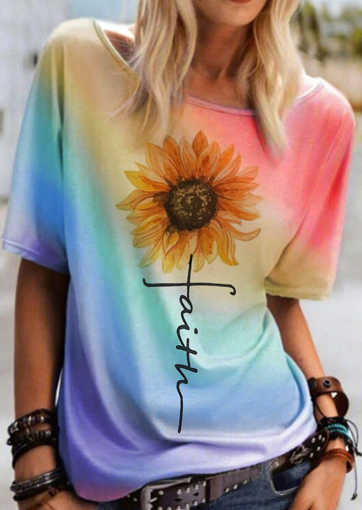 

Gradient Sunflower Faith Blouse, Multicolor, 504832
