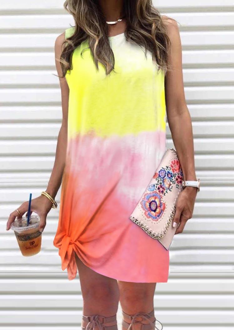 

Gradient Tie Dye Sleeveless Mini Dress, Multicolor, 504896