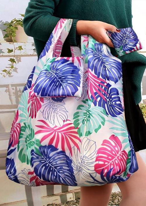 

Colorful Palm Leaf Leopard Reusable Shopping Tote Bag, Multicolor, 504805