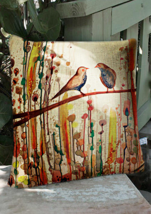 

Bird Oil Painting Pillowcase without Pillow, Multicolor, 504946