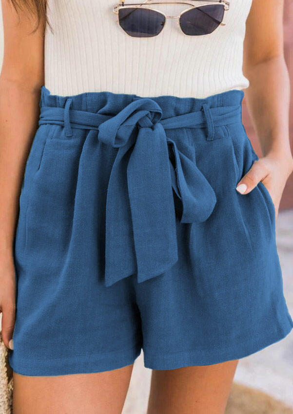 

Pocket Elastic Waist Shorts - Lake Blue, 505183