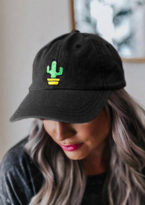 

Western Cactus Hollow Out Adjustable Baseball Cap - Black, 505197