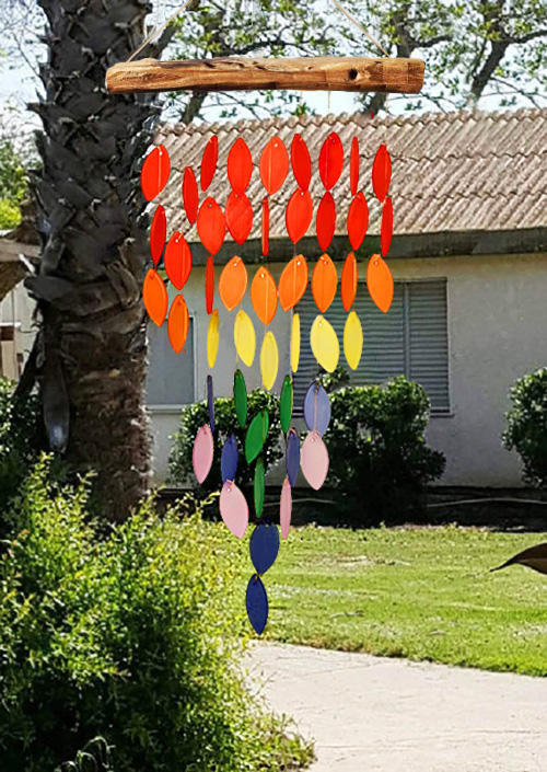 

Rainbow Maple Leaf Waterfall Hanging Wind Chime, Multicolor, 505154