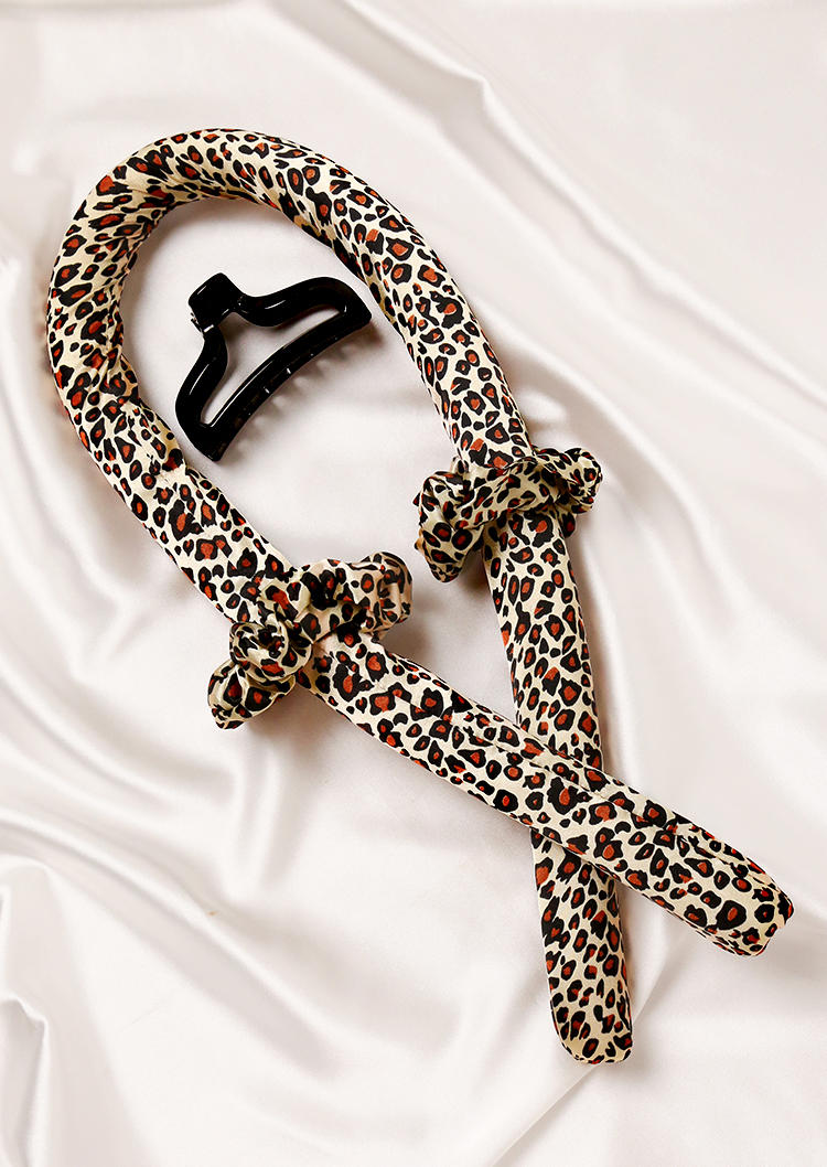 

Leopard Heatless Hair Roller Curling Rod Headband, 505358