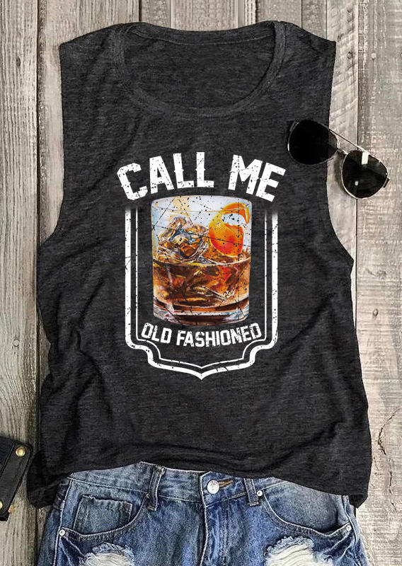 

Vintage Call Me Old Fashioned Whiskey Lover Tank - Dark Grey, 505044