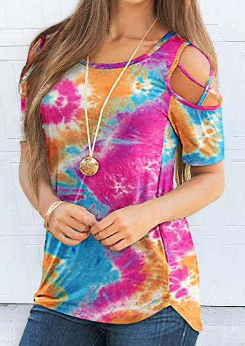 

Tie Dye Criss-Cross Blouse, Multicolor, 505414