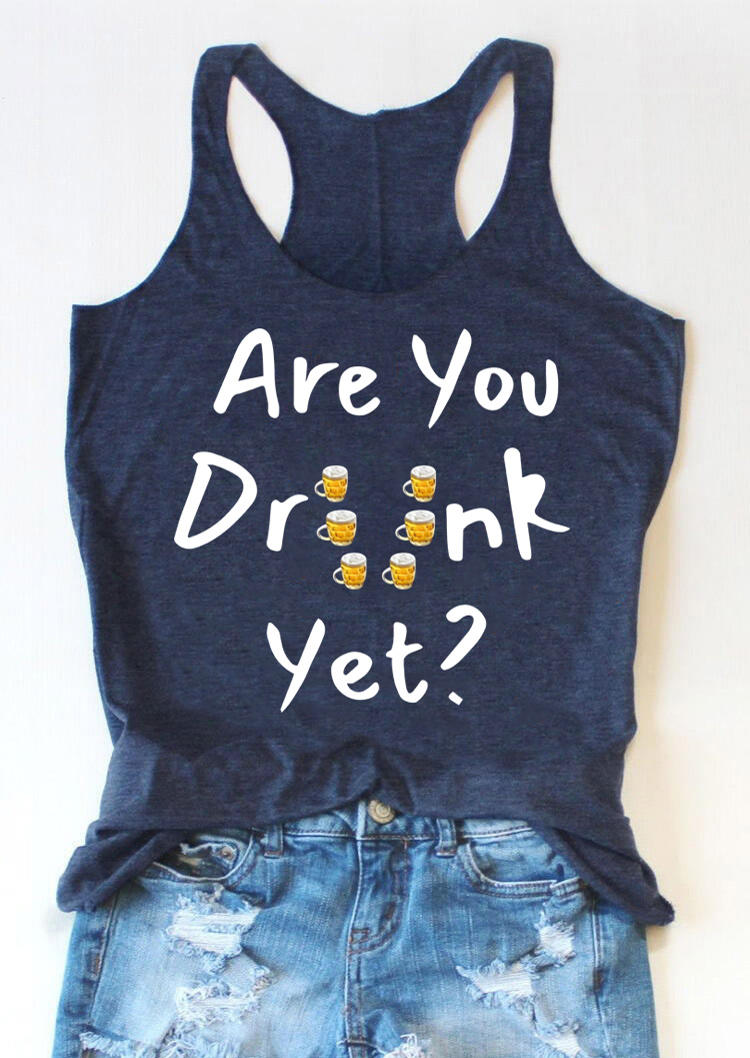 

Are You Drunk Yet Racerback Tank - Navy Blue, 505438