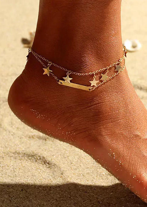 

Beach Star Dual-Layered Anklet - Gold, 498512