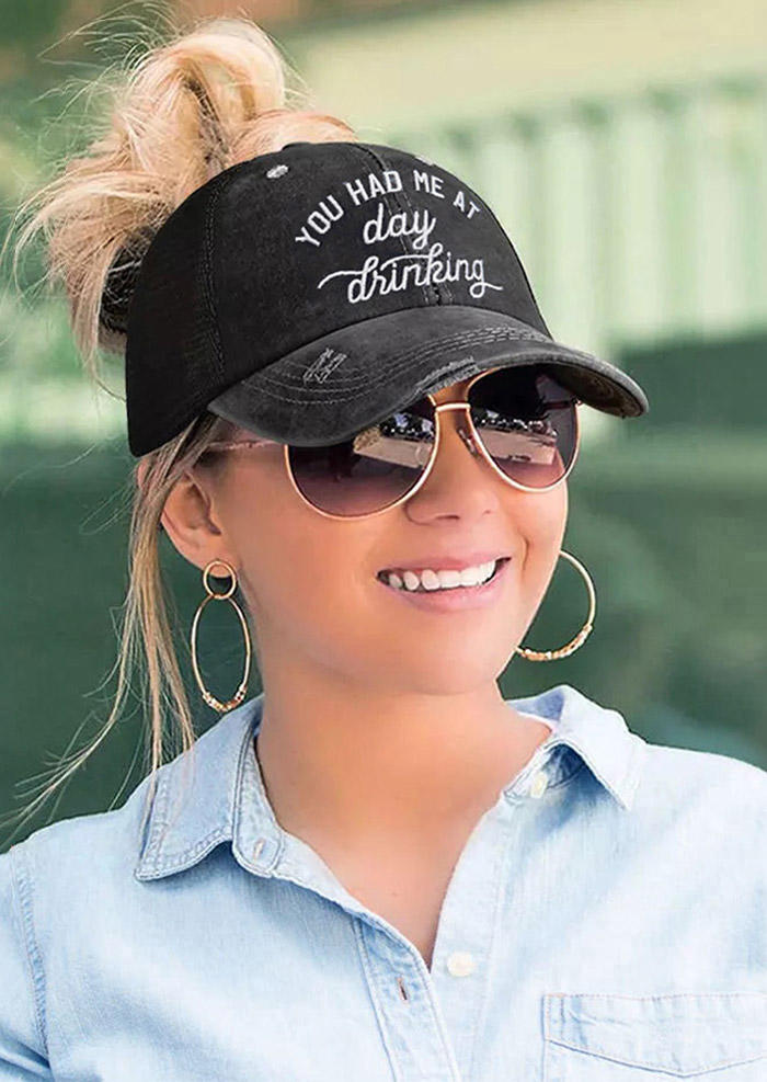 

You Had Me At Day Drinking Criss-Cross Baseball Cap, Gray, 502685