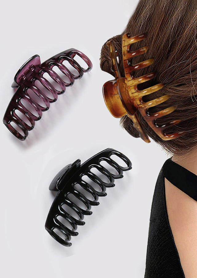 

3Pcs Plastic Non-Slip Hair Claw Hairpin, Multicolor, 503868