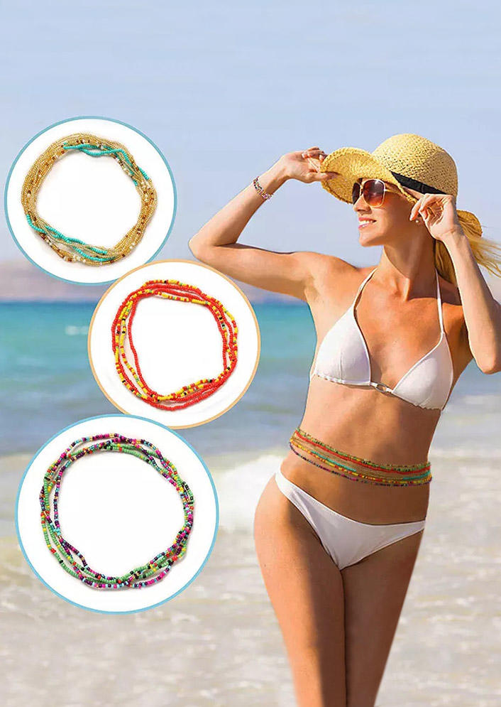 

7Pcs Bohemian Colorful Beading Waist Chain Set, Multicolor, 504126