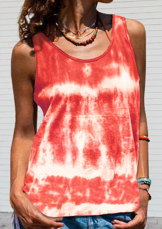 

Tie Dye Sleeveless Tank - Watermelon Red, 505613