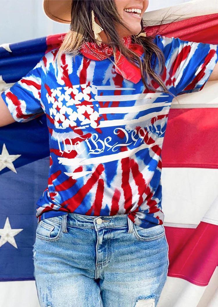

We The People American Flag Tie Dye Blouse, Multicolor, 504828