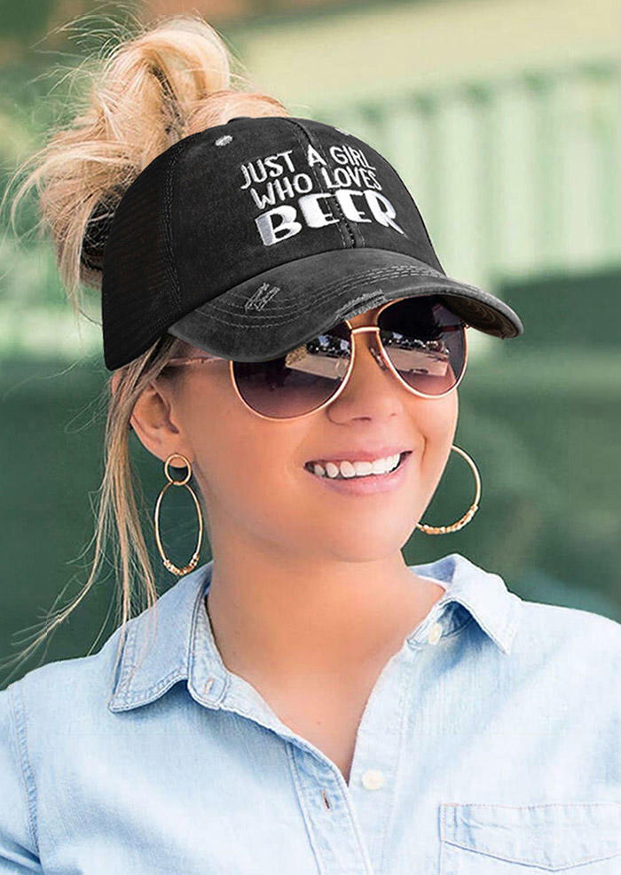 

Just A Girl Who Loves Beer Criss-Cross Baseball Cap - Dark Grey, Gray, 498911