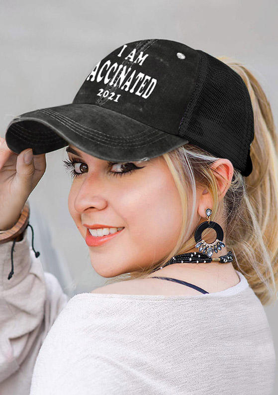 

I Am Vaccinated 2021 Criss-Cross Baseball Cap - Dark Grey, 499836