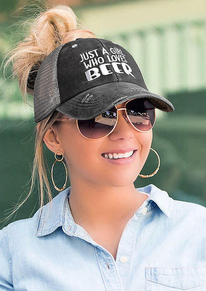 

Just A Girl Who Loves Beer Criss-Cross Baseball Cap - Gray, 501315