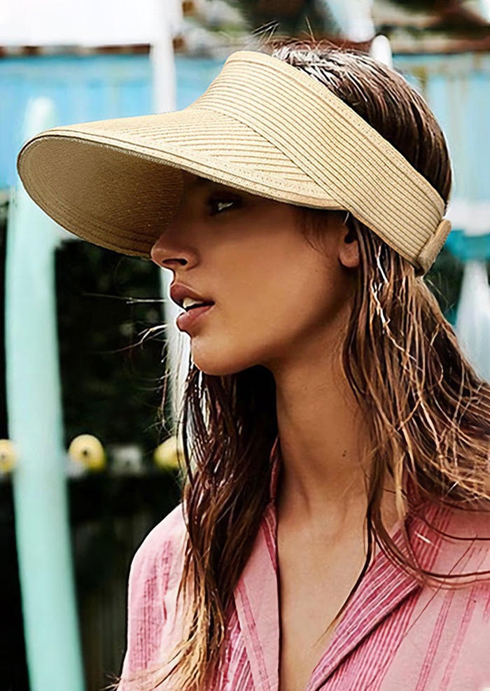 

Summer Hollow Out Rolled Up Straw Hat, Beige;khaki, 503657