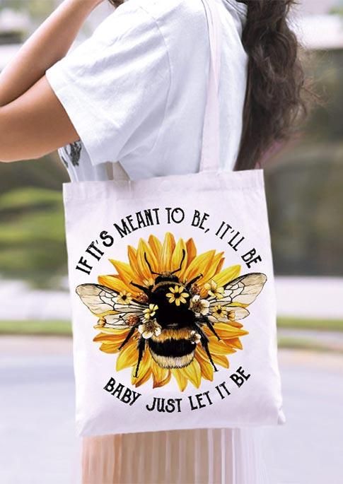 

If It's Meant To Be It'll Be Sunflower Bee Handbag, Yellow, 504812