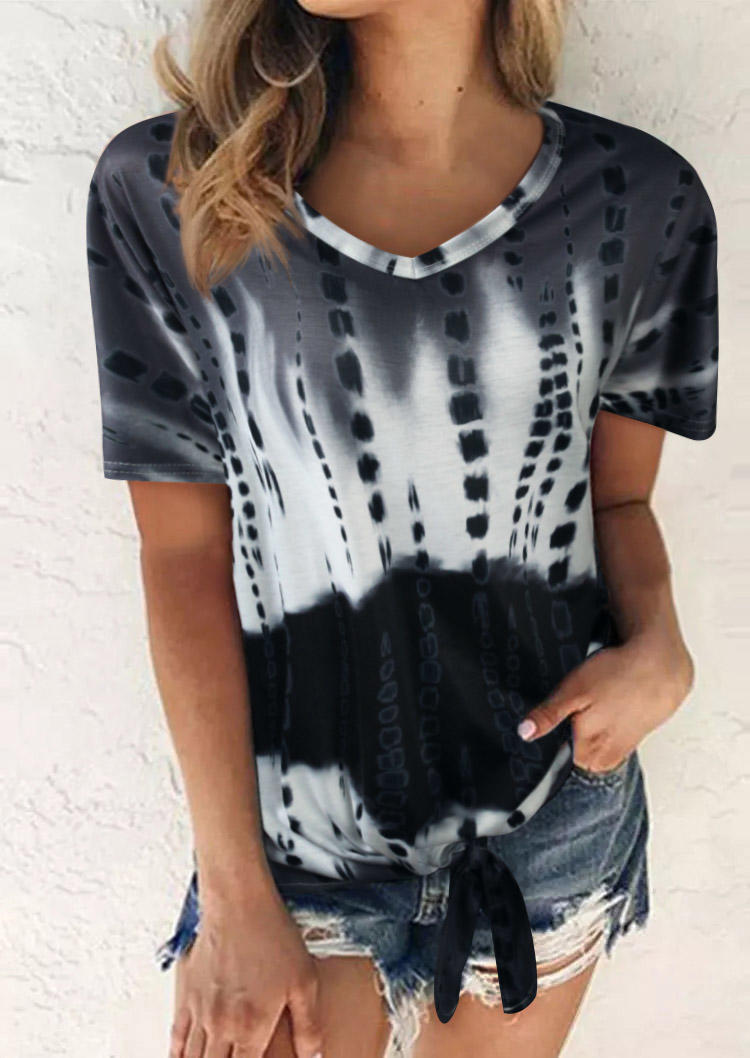 

Tie Dye V-Neck Blouse, Multicolor, 505703