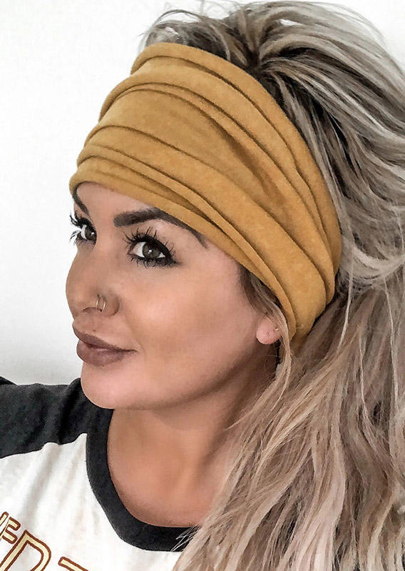 

Stretch Elastic Yoga Sports Wide Headband, Yellow, 479734
