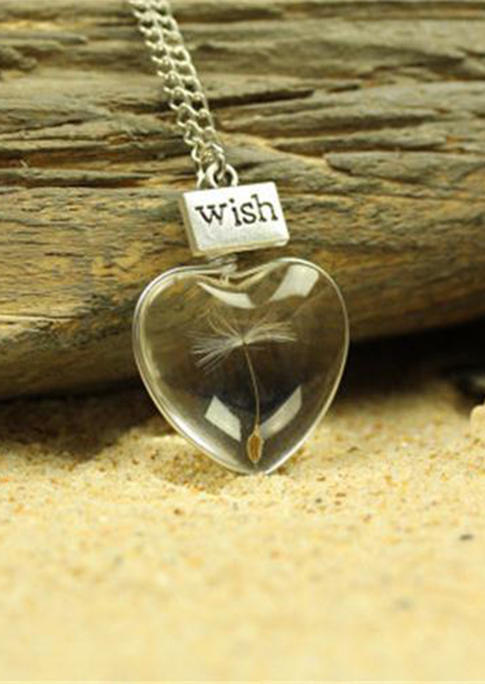 

Heart Dandelion Wish Pendant Crystal Necklace, Multicolor, 485633