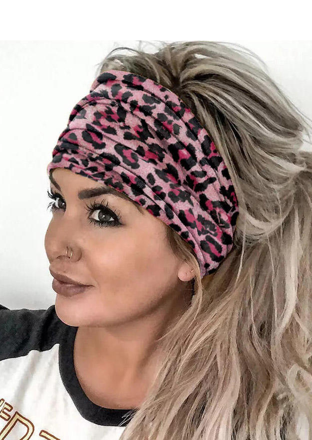 

Floral Leopard Striped Casual Wide Headband, 491365