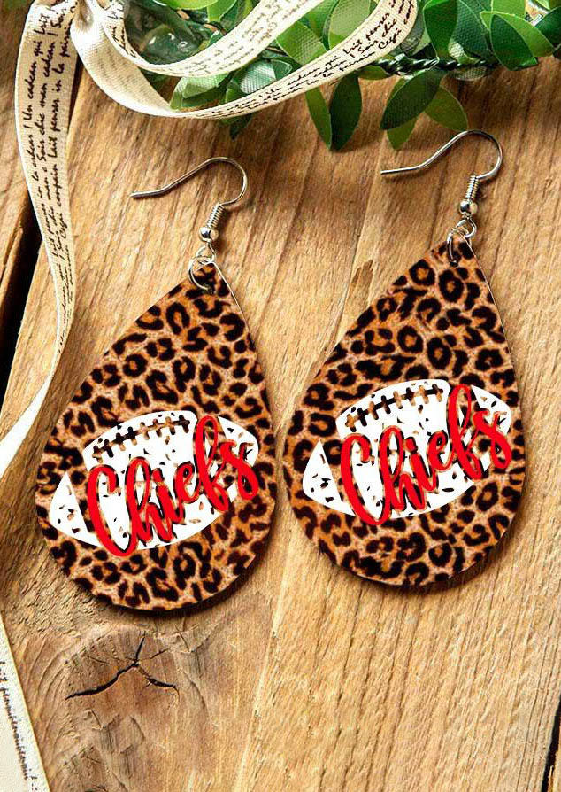 

Football Kansas City Chiefs Leopard Earrings, 493117