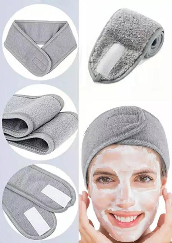 

Soft Adjustable Spa Sports Facial Headband, Gray, 500296