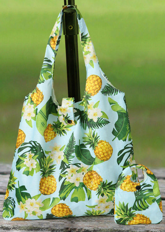 

Palm Leaf Pineapple Floral Eco-Friendly Folding Handbag, Green, 502634