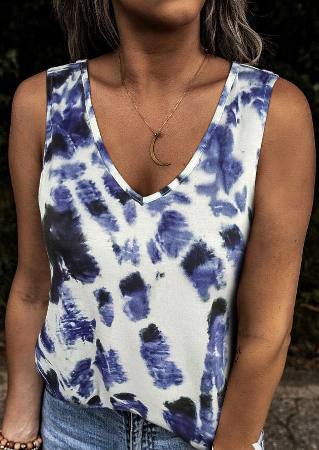 

Tie Dye Cross Back Casual Tank, Multicolor, 505805