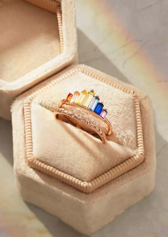 

Double Band Rainbow Rhinestone Open Adjustable Ring, Silver;rose gold, 491397