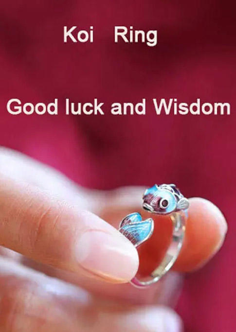 

Vintage Koi Carp Fish Open Adjustable Ring, Red, 498749