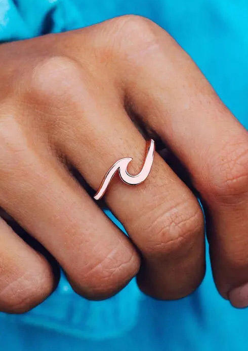 

Bohemian Ocean Wave Alloy Ring, Pink, 499940
