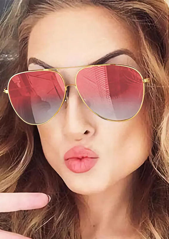 

Vintage Metal Frame Aviator Sunglasses, Pink, 501169