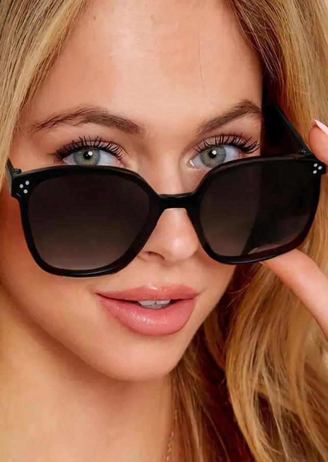 

Vintage Large Size Round Frame Sunglasses, Black, 501172