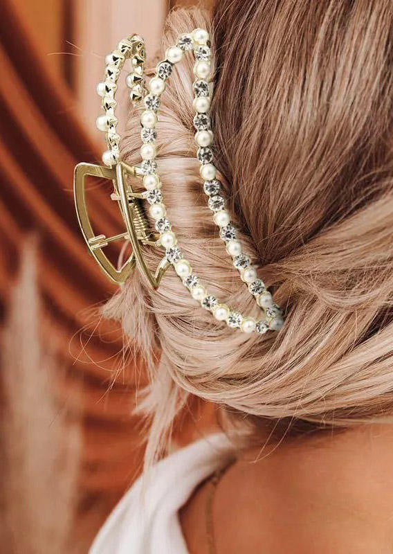 

Pearl Rhinestone Hair Claw Hairpin, Pattern2, 501240