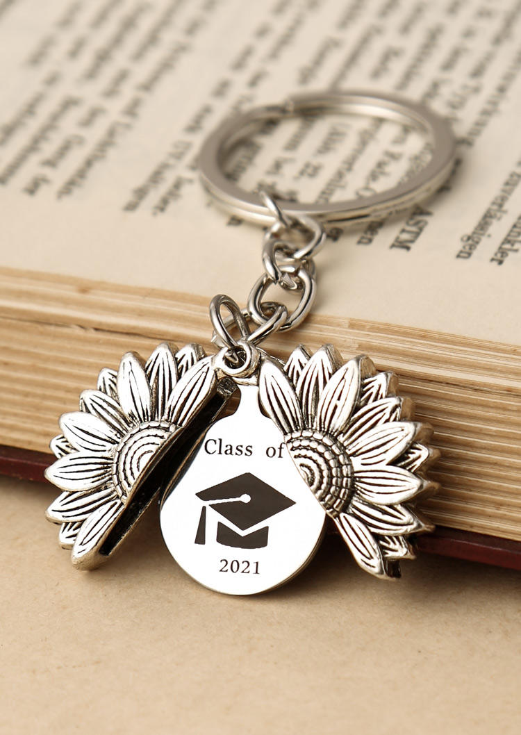 

Graduation Class Of 2021 Sunflower Locket Keychain, Silver, 505810