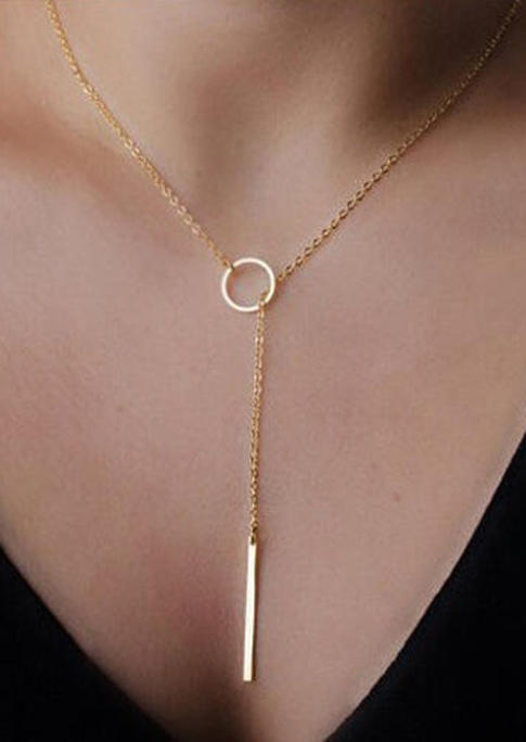 

Women's Fashion Y-Shaped Chain Pendant Necklace, Gold, 462525