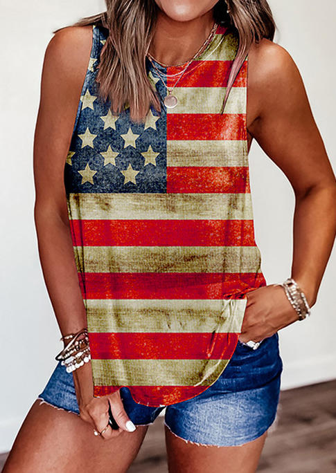 

American Flag Star Striped Tank, Multicolor, 505992