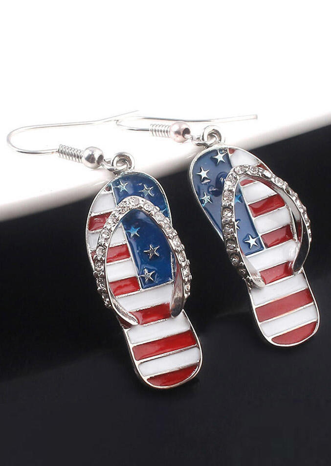 

Creative American Flag Slippers Pendant Earrings, Multicolor, 469136