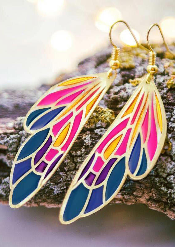 

Fashion Gradient Butterfly Wing Earrings, Gold;silver, 481809