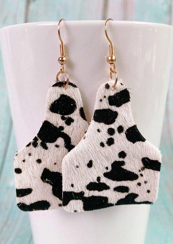 Western Cow Leather Pendant Earrings