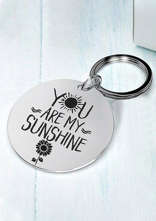 

You Are My Sunshine Sunflower Keychain - Silver, 495394
