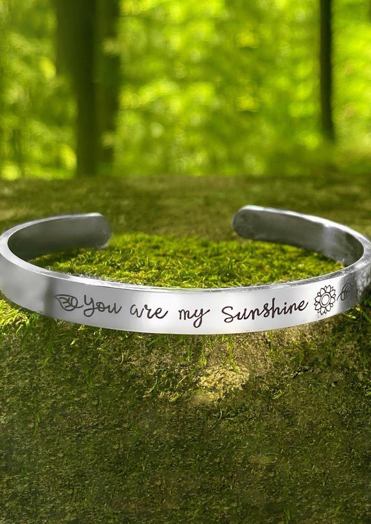 

You Are My Sunshine Open Adjustable Bracelet - Silver, 498435