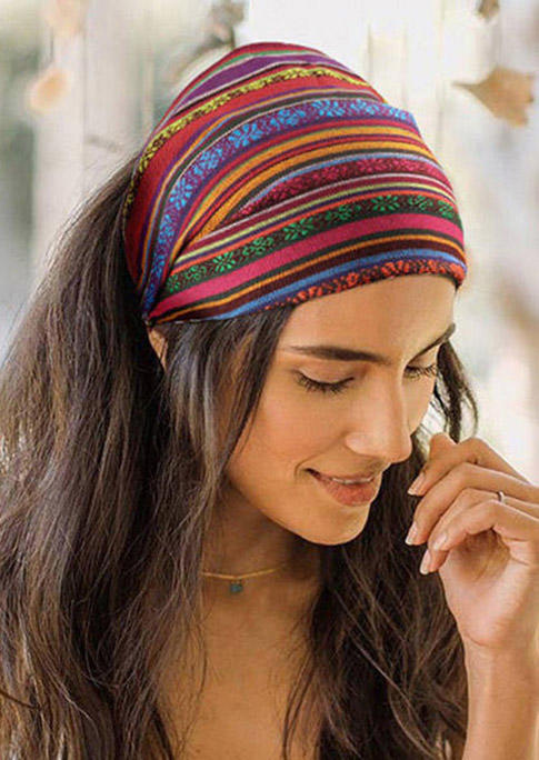 

Colorful Striped Casual Wide Headband, Pattern2, 499289