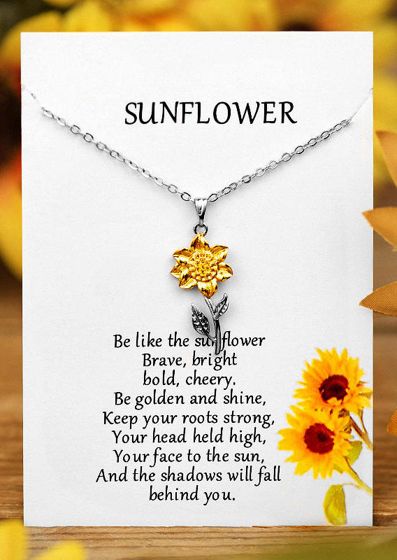 

Sunflower Alloy Pendant Necklace - Silver, 500761