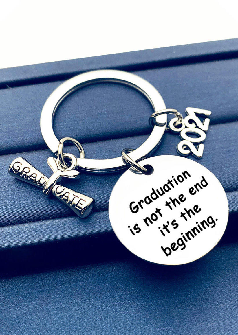 

Graduation Is Not The End It's The Beginning 2021 Keychain, Silver, 501990