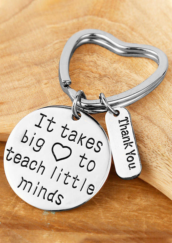 

It Takes Big Heart To Teach Little Minds Keychain - Silver, 502033