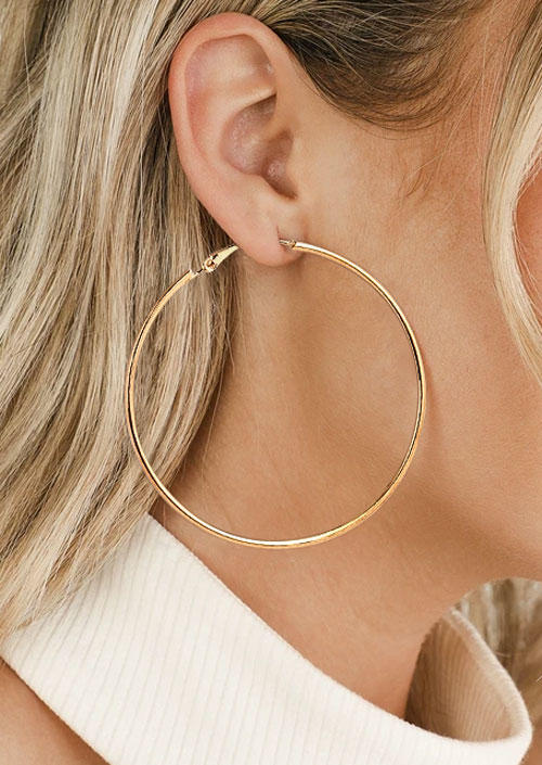 

Simple Large Circle Hoop Earrings, Gold, 502146